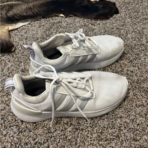 Adidas White Mesh Running Shoes